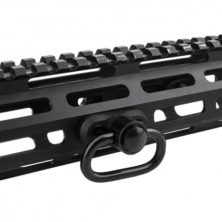 METAL GANCIO CINGHIA QD CON ATTACCO PER KEYMOD/M-LOK NERO