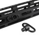 METAL GANCIO CINGHIA QD CON ATTACCO PER KEYMOD/M-LOK NERO